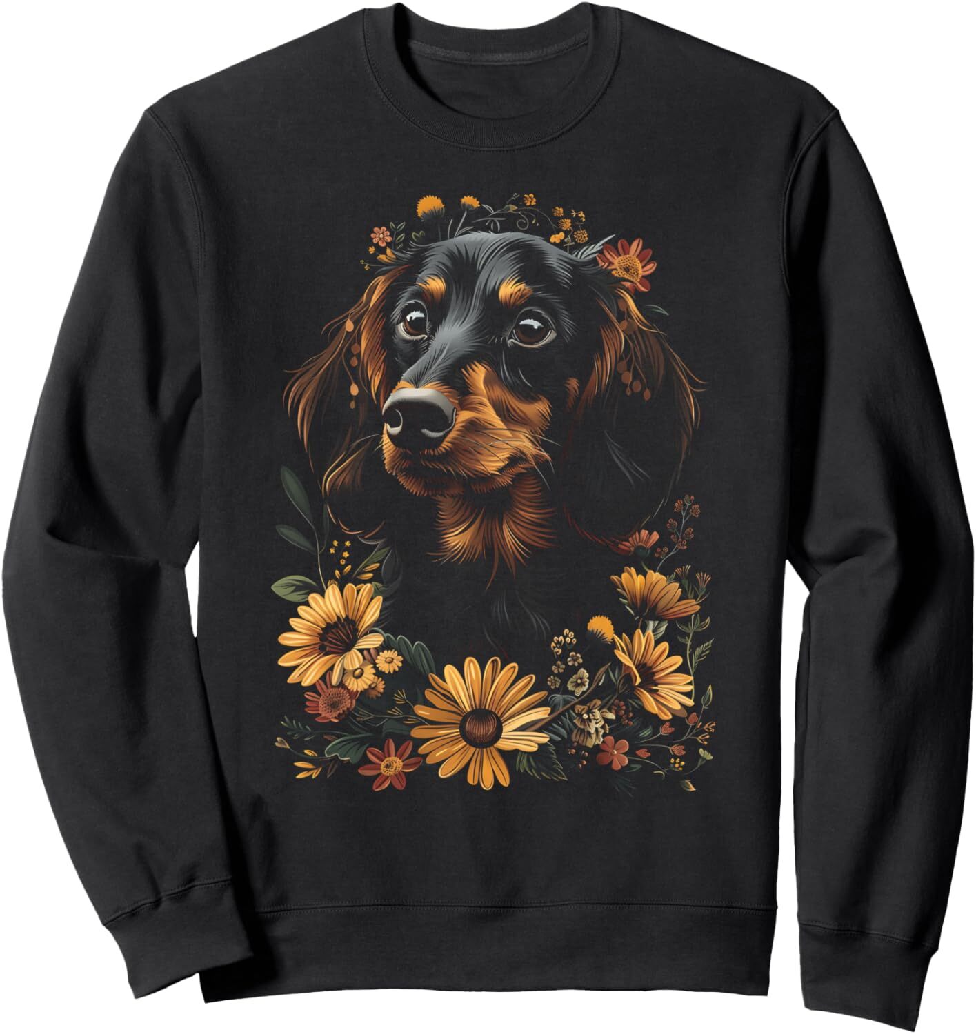 Long Sleeve Shirts for Men sweatshirt Dachshund Floral Dog Mom Dad Cute Gifts Graphic Tees Men Sweatshirt T shirt Tee Streetwear Casual tops clothes c