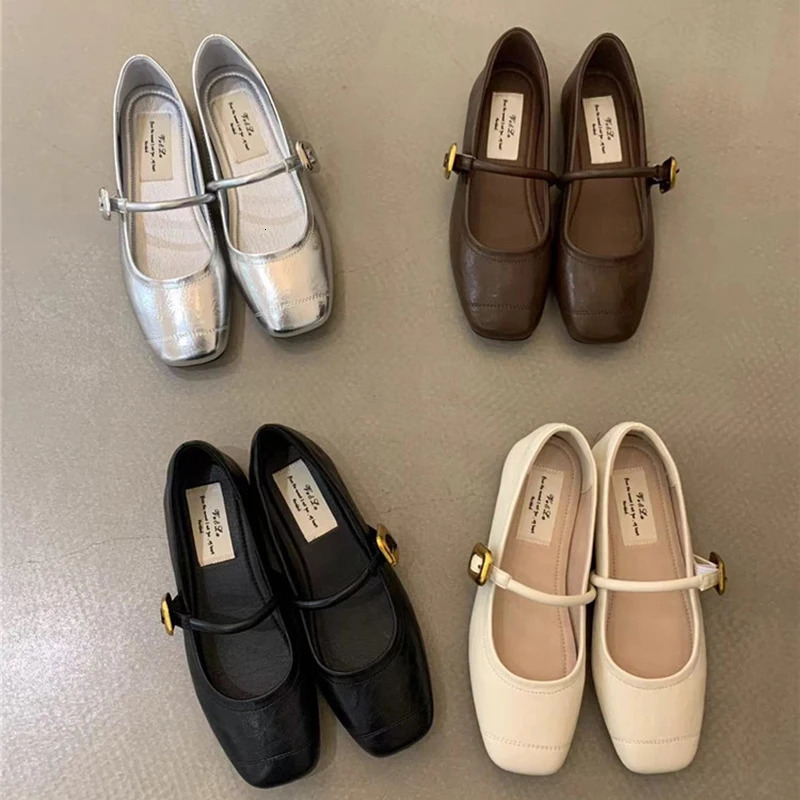 Spring and Autumn Square Toe Womens Mary Jane Shoes Fashion Womens Comfortable Soft Bottom Party Wedding Womens Shoes 241007