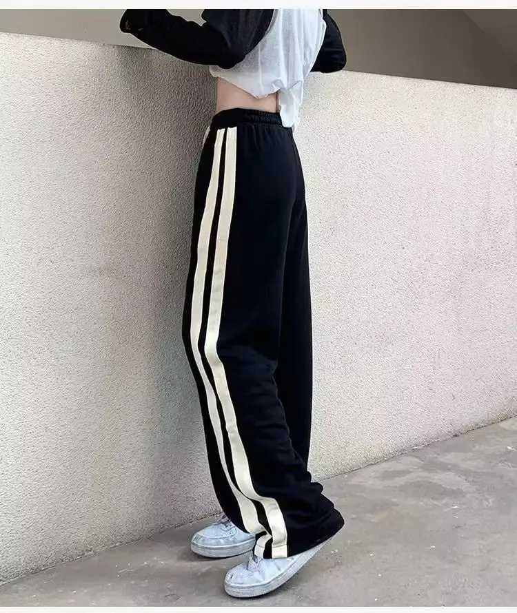 Summer striped mens and womens fashion brand Vibe wide leg casual pants loose straight leg casual sports pants from the United States W241009