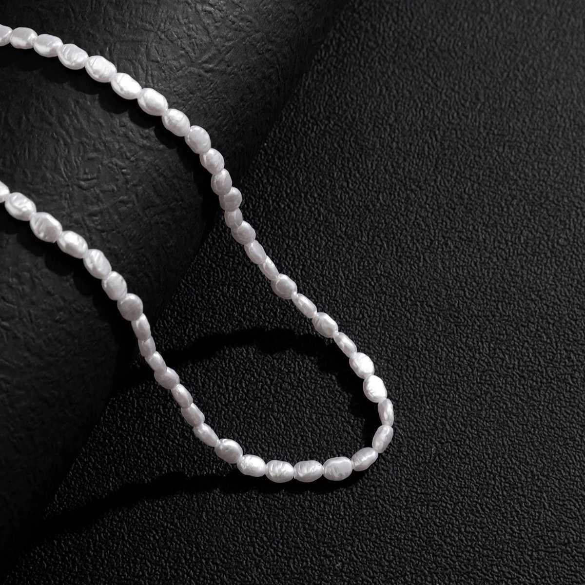 New Trendy Imitation Pearl Kpop Chokers Necklace For Men Women Temperament Simple Handmade Strand Bead Fashion Wedding JewelryX241010