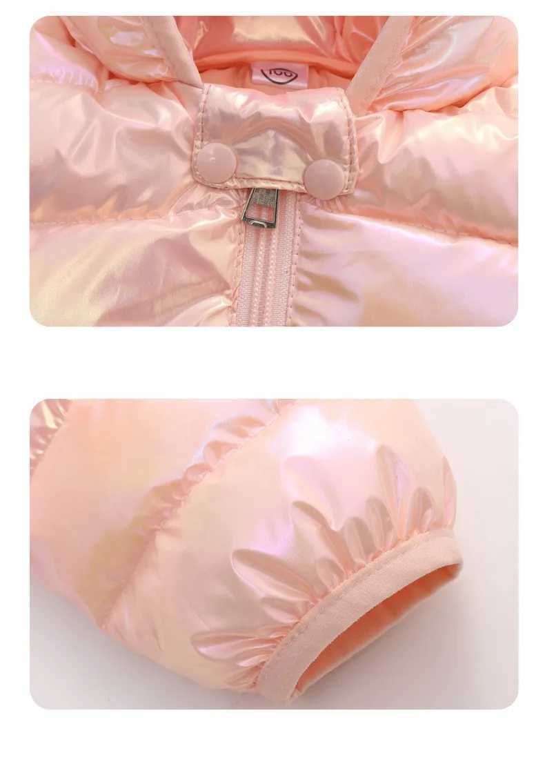 Down Coat Winter hooded lightweight down jacket for children girls boys babies warm jacket autumn colored fabric jacket casual clothing H241010