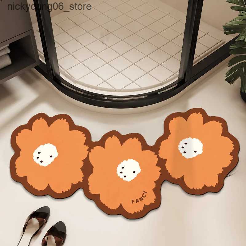 Non-Slip Bath Mats Ins Bath Mat Super Absorbent Non Slip Bath Bathroom Rug Quick Drying Bath Shower Rug Kitchen Entrance Door Mats Home Floor Mat L240