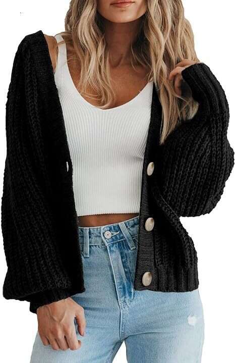 2024 Autumn/Winter New Product Loose Knitted Jacket Womens Sweater Cardigan