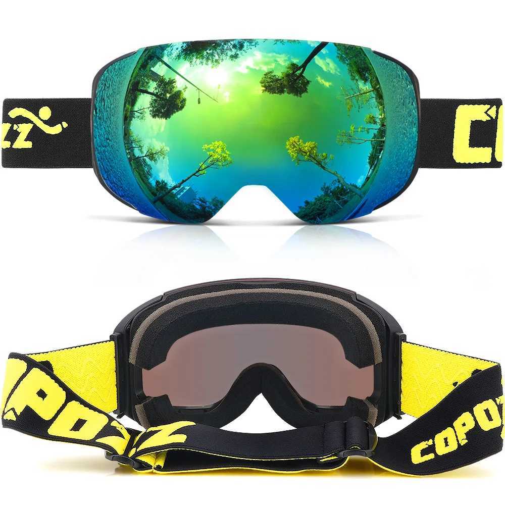 New COPOZZ brand magnetic skiing goggles with double-layer UV400 anti fog large skiing goggles for mens skiing goggles CL241010