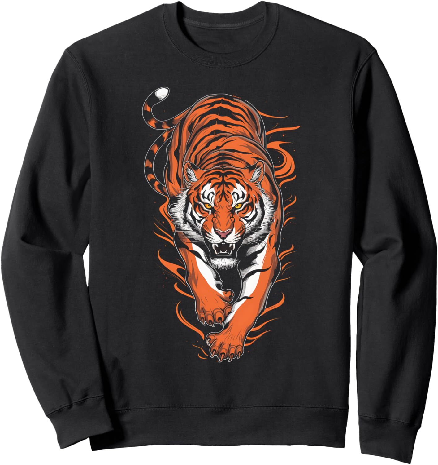 Long Sleeve Shirts for Men sweatshirt Tiger Stripes Big Cat Animal Print Graphic Design Sweatshirt Tee Streetwear Casual tops clothes