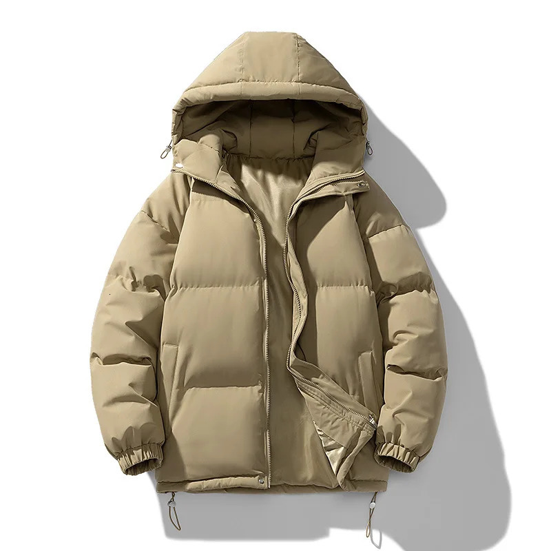 winter park mens cotton padded jacket mens inflatable jacket outdoor hooded jacket casual windproof jacket thick warm jacket mens jacket 241007