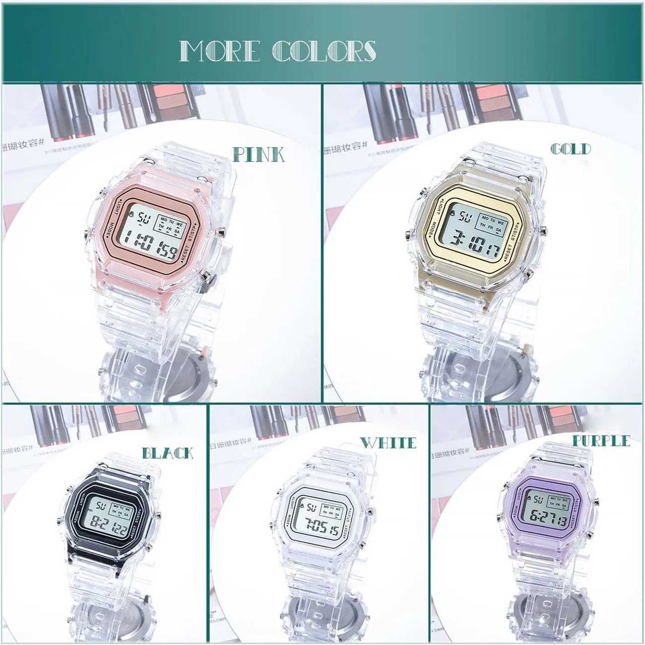 relogio masculino Men Women Watches Transparent Digital Sport Lovers Gift Children Kids Wristwatch Female Clock SpecificationX241010