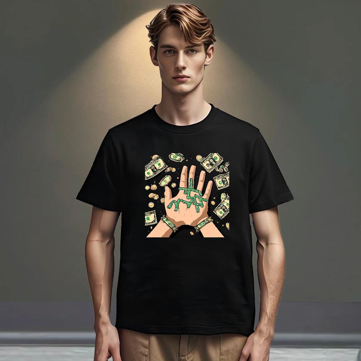 Comfortable T-Shirts 230g 100% Cotton dollar Hip Hop Street Cartoon Printing M-4XL Breathable Mens Tshirts New Arrival Tees Shirts