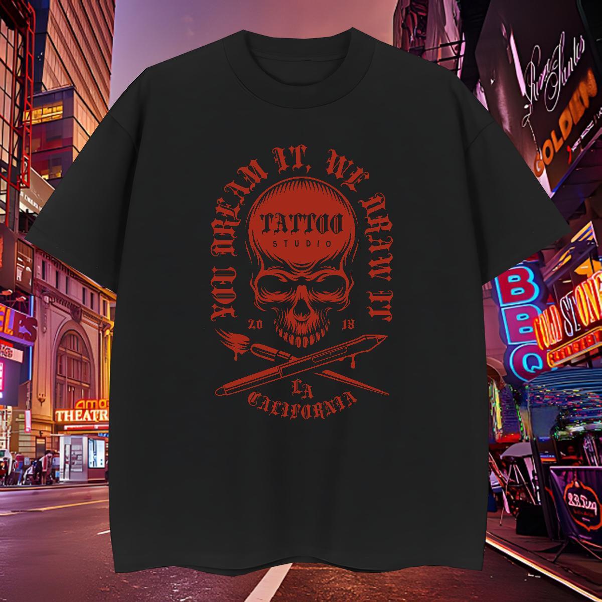 Unisex Mens T Shirts 100% Cotton 230g skull Casual Customized Breathable Crew Neck Men Tops Tees Classic Casual Wear