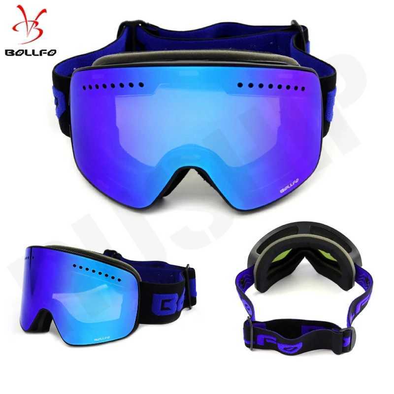 BOLLFO magnetic ski goggles suitable for both men and women sled goggles mountain goggles anti fog goggles brand UV400 CL241010