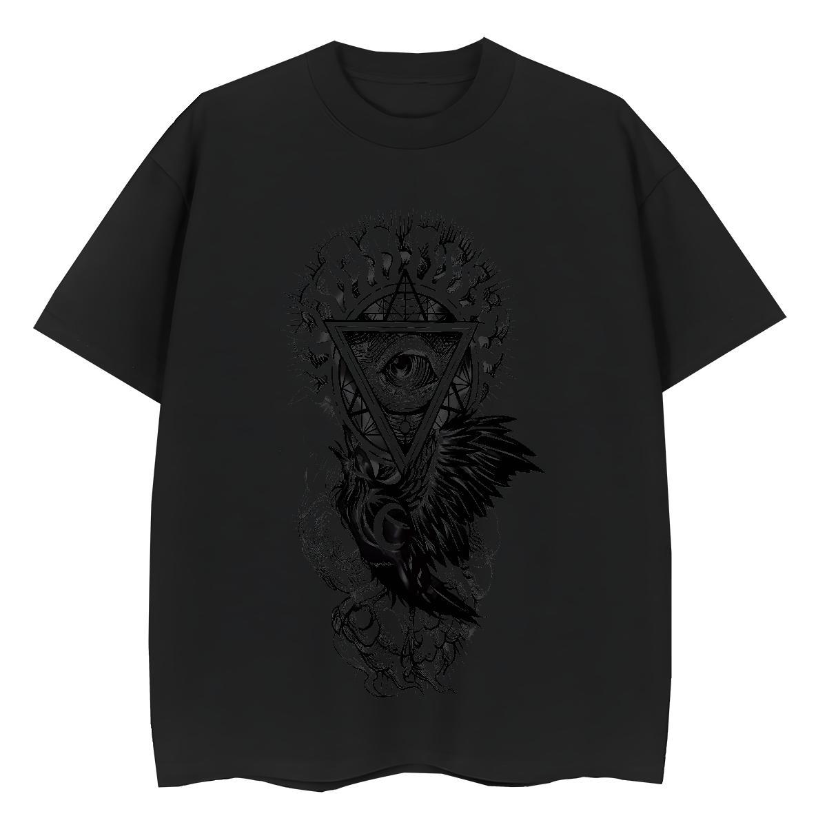 TOP Quality T-Shirts for Women 230g Pure Cotton Breathable Short Sleeve Sport eye of the devil Couples T Shirts Soft Custom Print Plus Size Clothes Sh