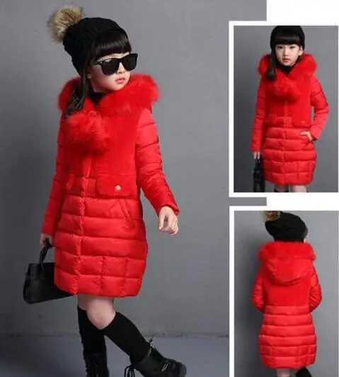 Down Coat 2024 Childrens Clothing Girls Button Jacket Windproof Jacket Winter Cotton Velvet Jacket Warm Hoodie 8 10 11 12 H241010
