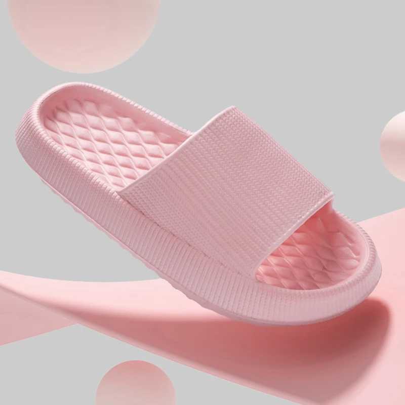 Lucyever 2024 Summer N-slip Soft Cloud Slippers Women Comfy Eva Thick Platform Slides Woman Couple Bathroom Home Flip Flops 45XJ250207