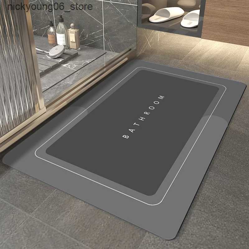 Non-Slip Bath Mats Super Absorbent Bath Mat Rubber Bathroom Rug Non-slip Entrance Doormat Nappa Skin Floor Mats Toilet Carpet Kitchen Area Rugs L24091