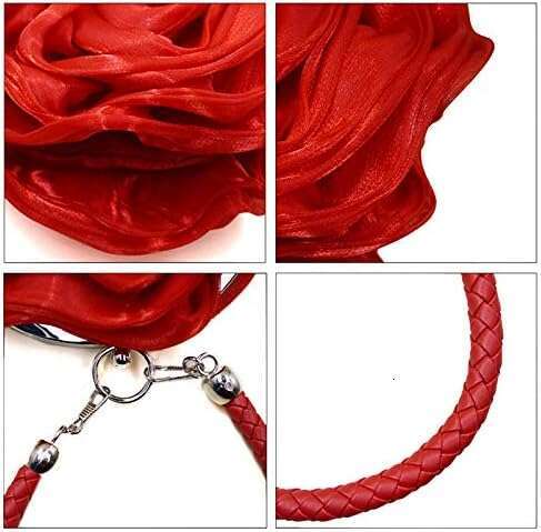 Buddy Women Rose Shaped Clutch Soft Satin Wristlet Handbag Wedding Party Purse