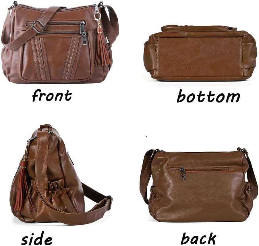 Crossbody Bags For Women Pocketboo Soft PU Leather Purses and Handbags Multi Pocket Shoulder Bag