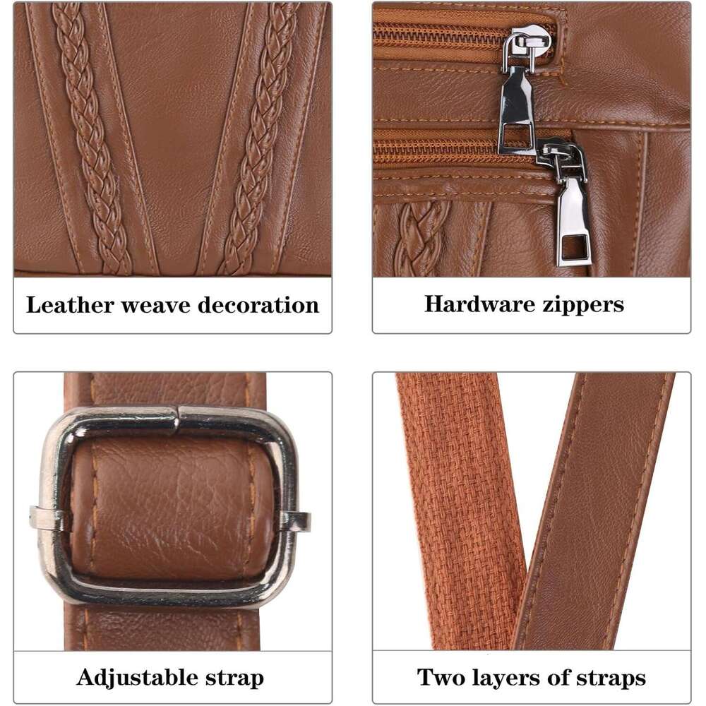 Crossbody Bags For Women Pocketboo Soft PU Leather Purses and Handbags Multi Pocket Shoulder Bag