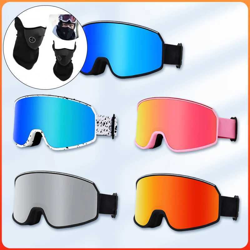 Outdoor skiing goggles 2023 new large view skiing goggles cylindrical anti fog skiing goggles CL241010