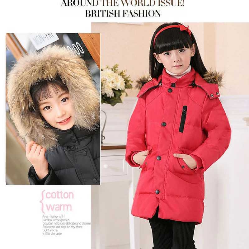 Down Coat Girls winter white duck down jacket boys black Parka jacket 90% down jacket girls childrens clothing chiffon thick jacket H241010