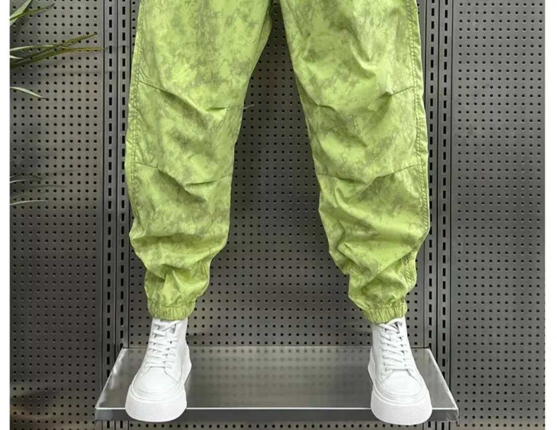 Mens Summer Clothing Cargo Pants Mens Clothing Bag Pants Mens Cutting Trouser Large Korean Dongdaemun 2024 Sports Gym W241009