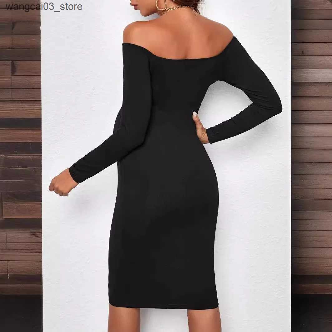 Maternity Dresses Pregnant Woman Off Shoulder Pleated Long Sleeve Jumpsuit Dress Summer American Elegant Fashion Clothes For Pregnant Maternity L24091