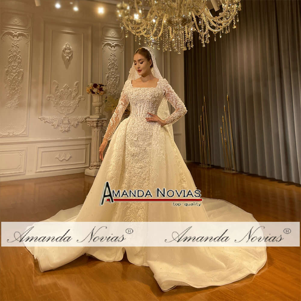 Detachable Skirt 2 in 1 Lace 3D wers Wedding Dress