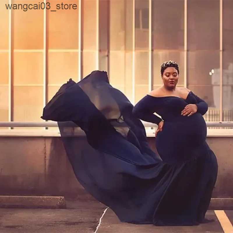 Maternity Dresses Mermaid Dress for Pregnant Women Maternity Dresses for Photo Shoot Photography Gown for Women Baby Shower L240910