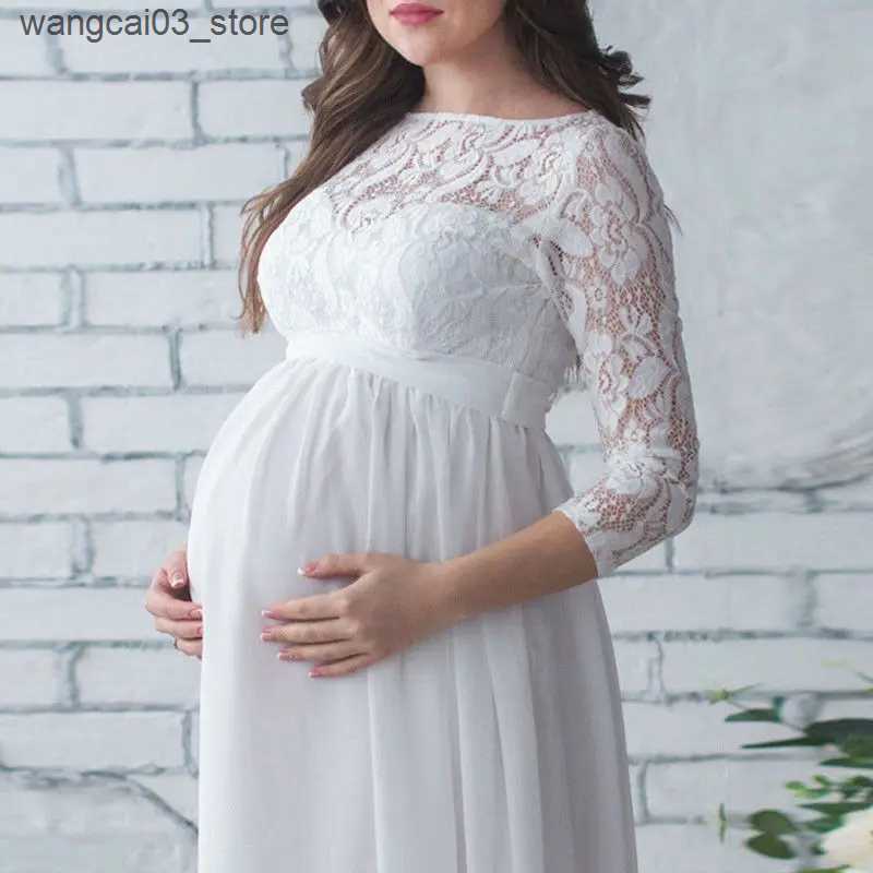 Maternity Dresses Puococo Pregnant Mother Dress Maternity Photography Props Women Pregnancy Clothes Lace Dress For Pregnant Photo Shoot Clothing L2409