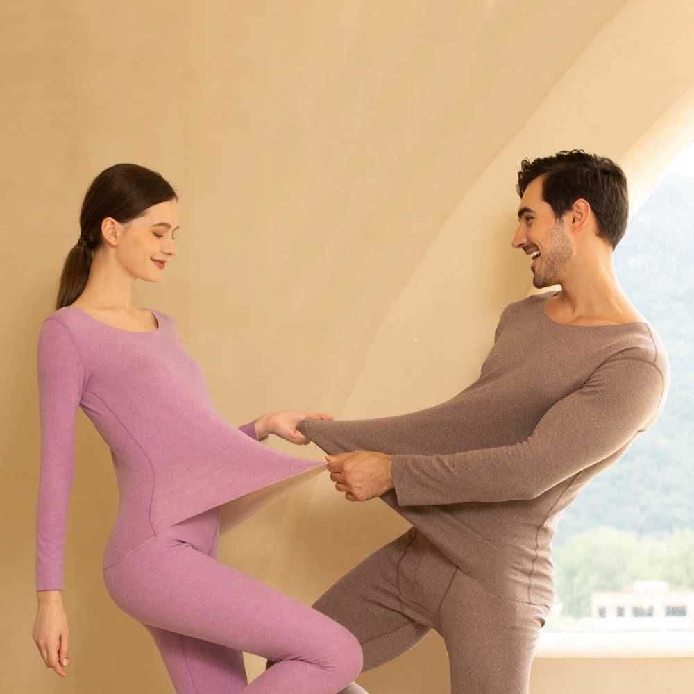 Womens Thermal Underwear Thermal Underwear Sexy Warm Long Johns For Women Flce High Elastic Seamless Bottoming Tops Pants 2 Piece Sets Thermos Clothin