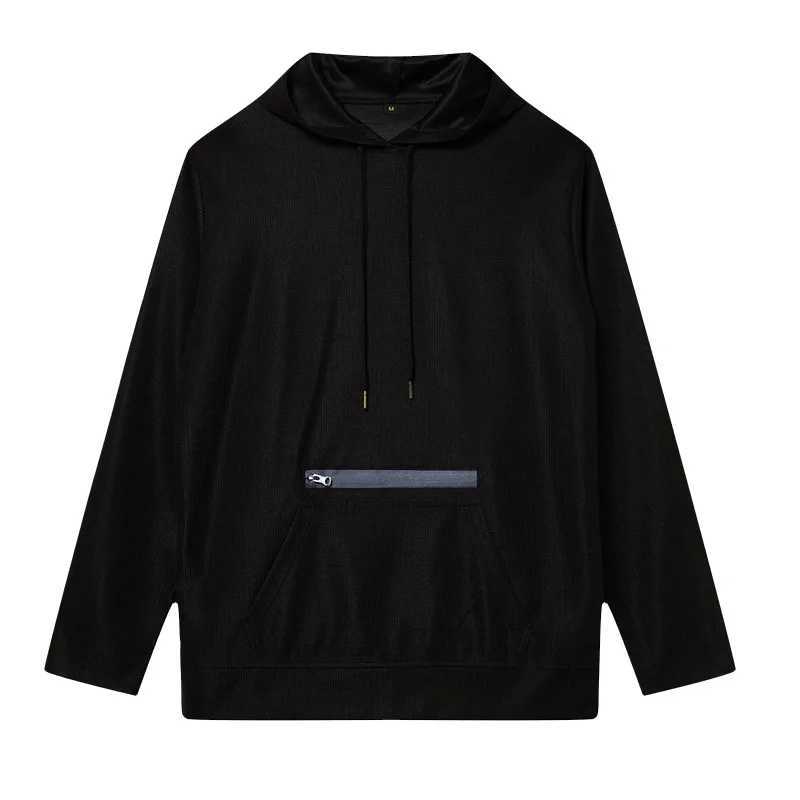 2024 Spring and Autumn Mens Hoodie Waffle Breathable Casual Sports Pullover Slow Walking European and American Fashion T-shirt LX241011