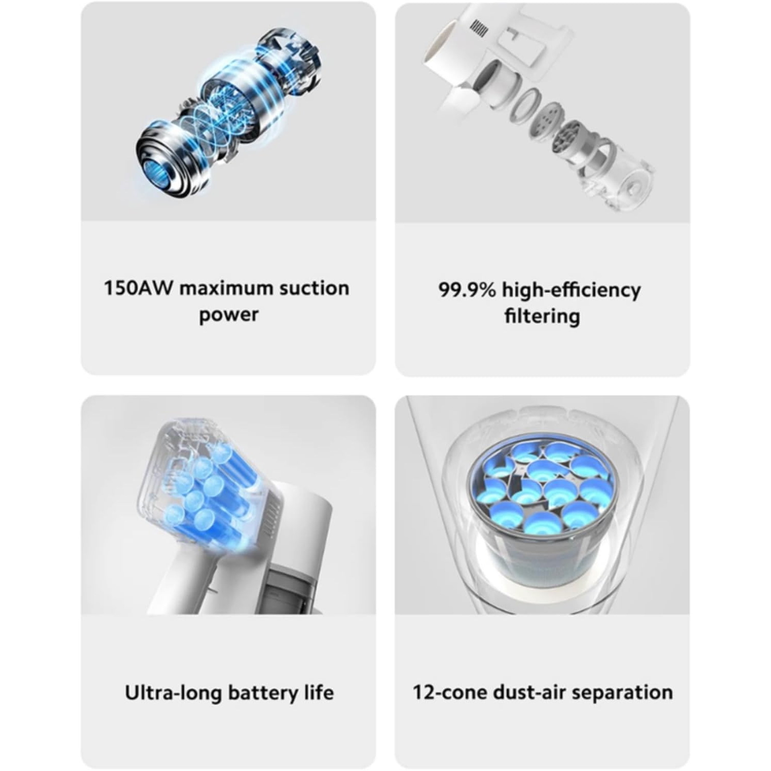 Global Version Xiaomi Vacuum Cleaner G20 150AW Suction LED Searchlight Long Battery Life Versatile Wireless Hand Held Vacuum Mop
