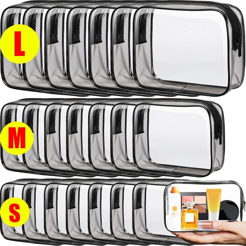 1/3 piece transparent storage bag womens makeup and cosmetics box organizer travel waterproof washing bag holder large capacity PVC bag 241008