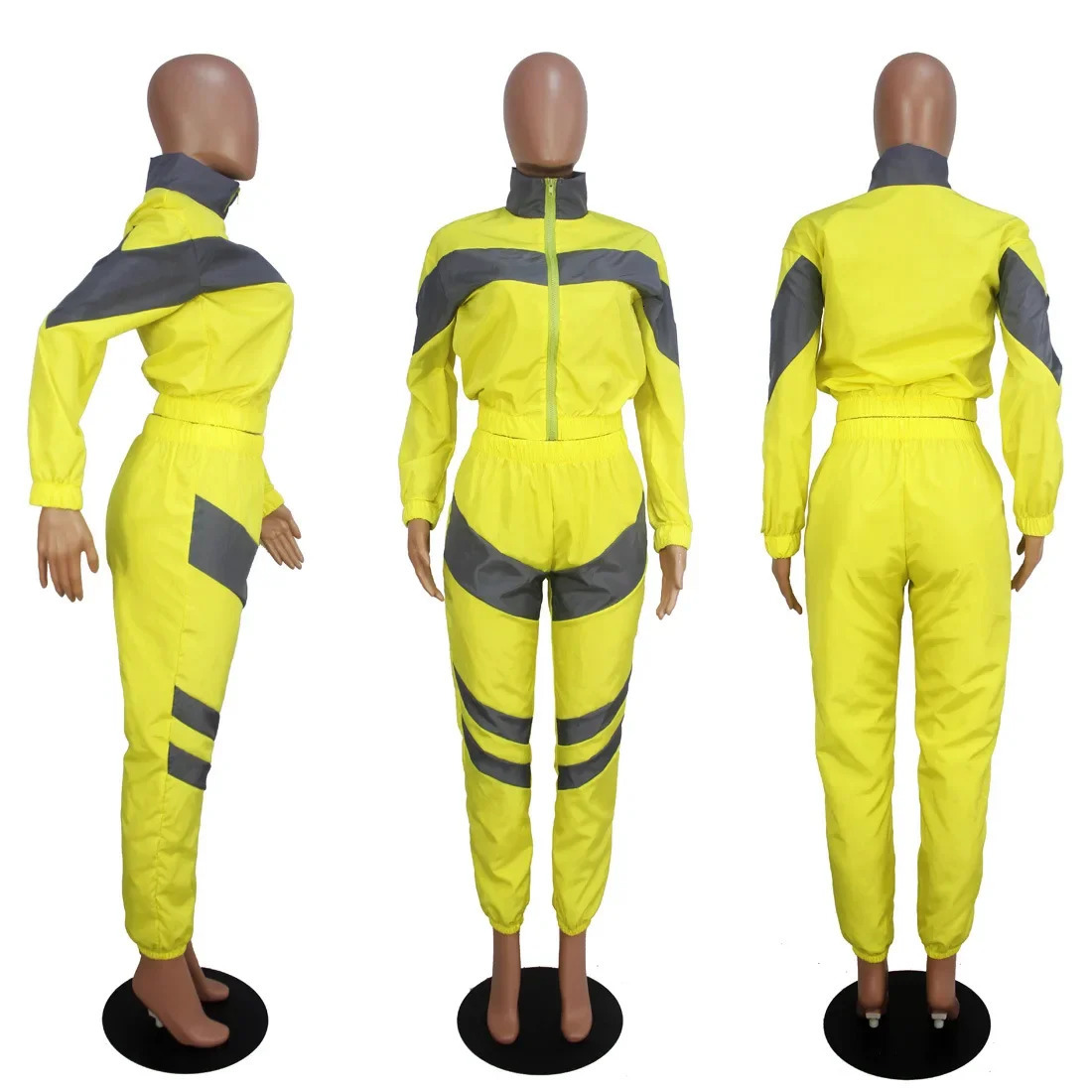 Two piece set of womens spring and autumn windproof suit motorcycle suit top pants waterproof sportswear jogging suit 241009