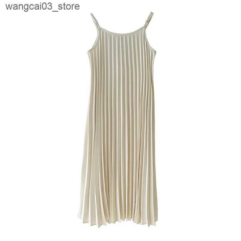 Maternity Dresses Maternity Dresses Chiffon Pleated Long Pregnancy Dress Casual Loose Maternity Clothes For Pregnant Women Fashion 2024 Plus Size L240