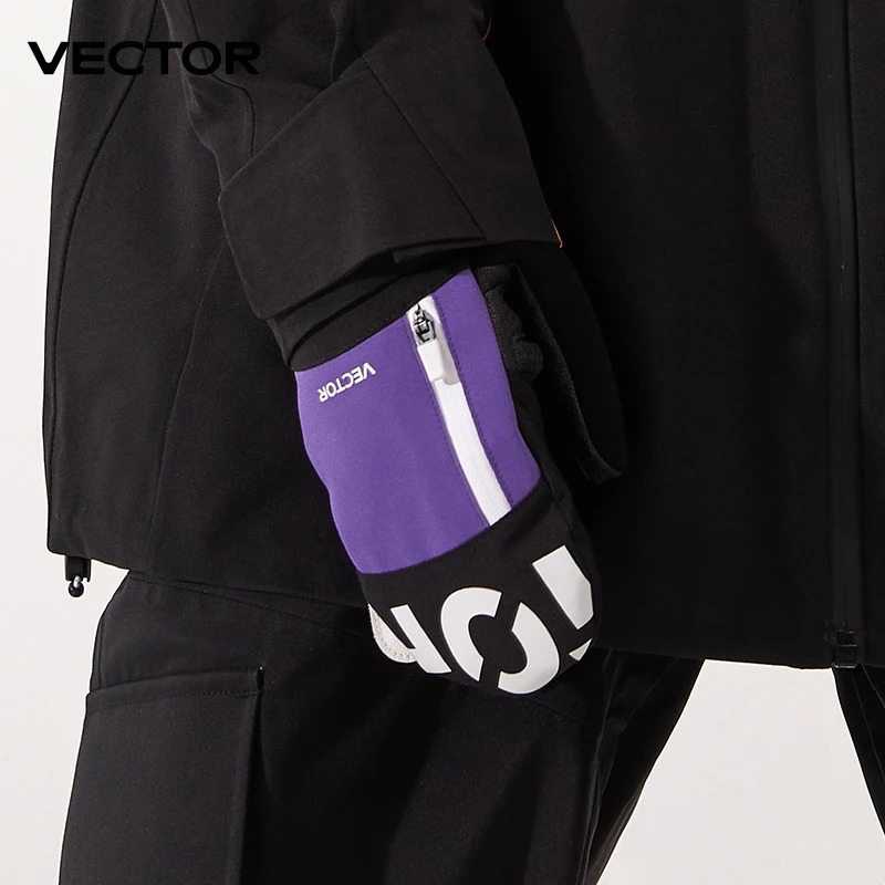 Vector Womens Outdoor Double Skiing Board Wear resistant Semi Independent Gloves Cotton 240906