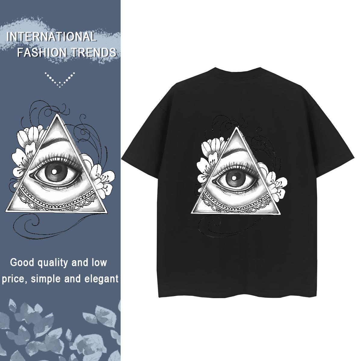 Factory Direct Woman T Shirts 230g Cotton O Neck Short Sleeves Home Outdoor eye of the devil Tshirt for Man Woman Wholesale Cartoon Anime Top Tees