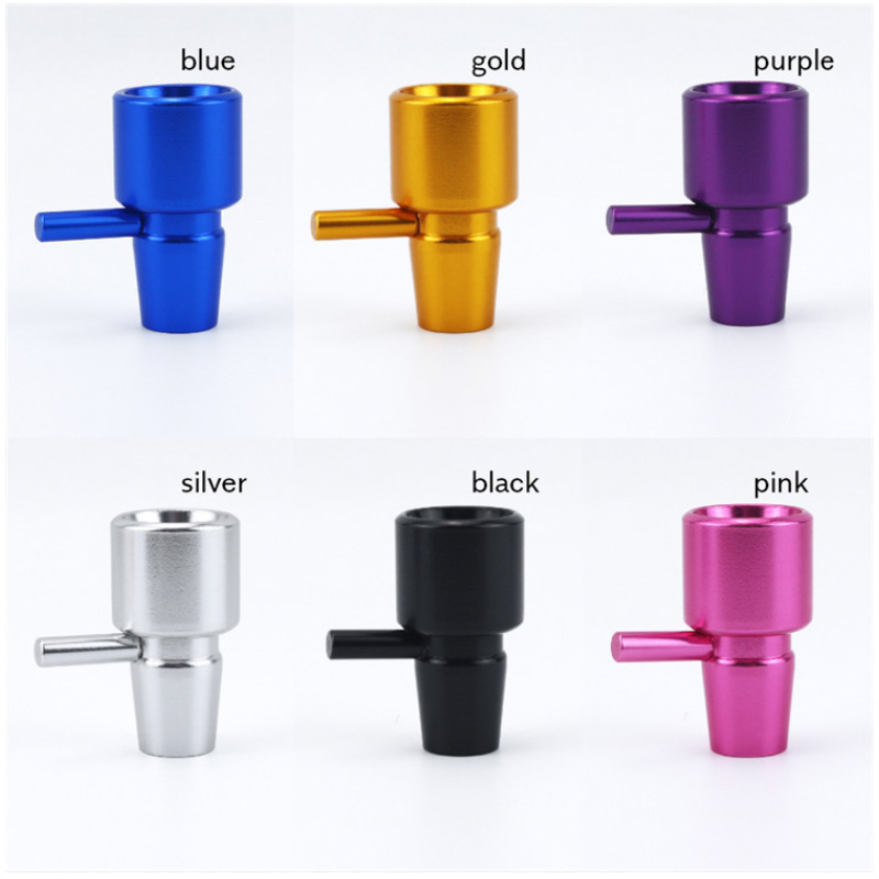 Metal Hookah Smoking Bowls Banger Slide 18mm Male With Aluminium Alloy Handle Durable Bowl Slides For Glass Bongs Water Pipes Mix Colors