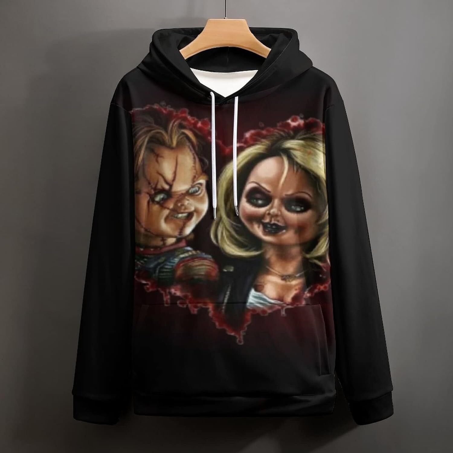 Hoodie for Mens Womens Mens Long Sleeve Chucky 3D Horror Print Hoodie Spring And Autumn Blouse Graphic Hoodies sweatshirt Pullover Long Sleeve keep wa