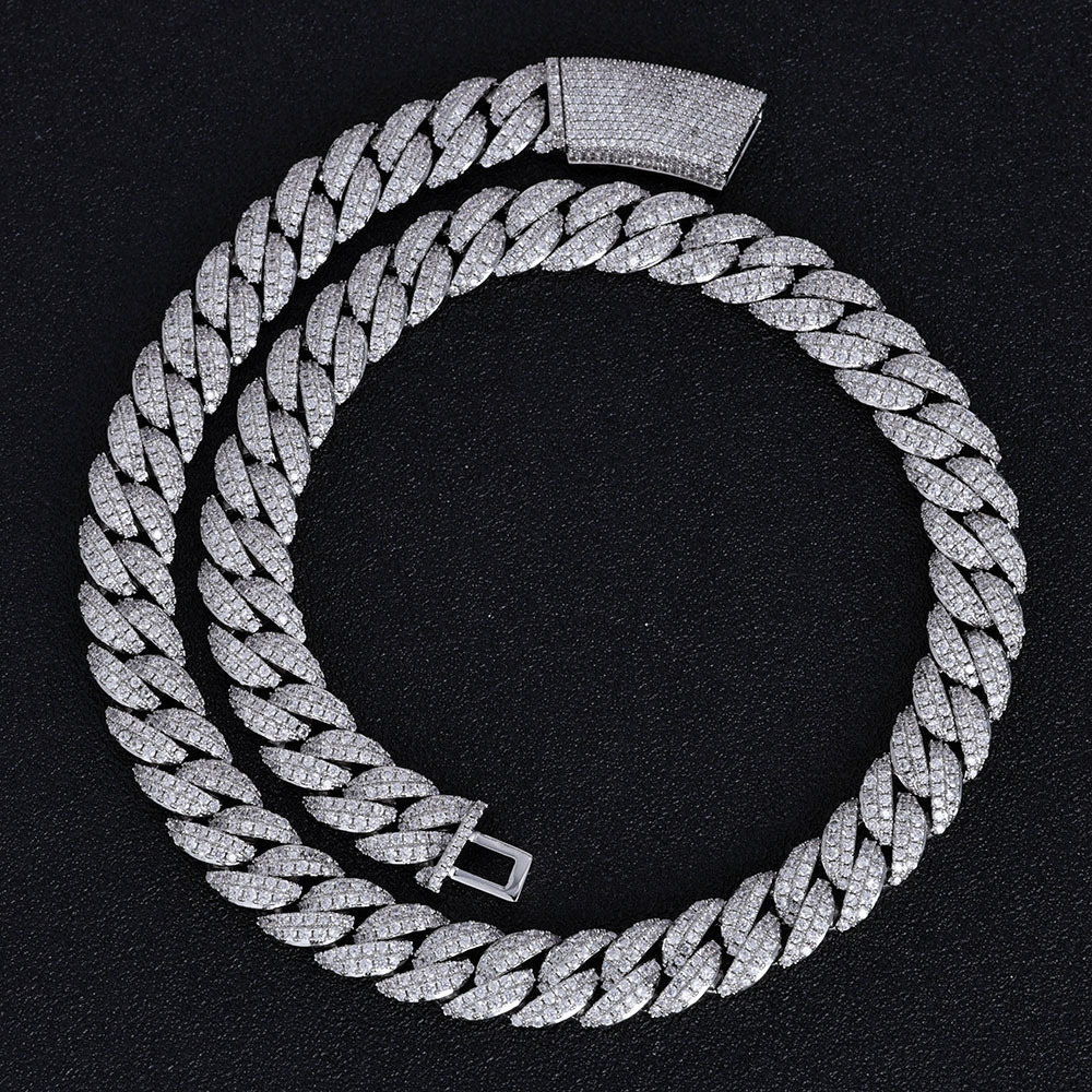 13mm Hip Hop Bubble Miami Cuban Chain 18K real Gold Plated 5A Zircon Jewelry For Men