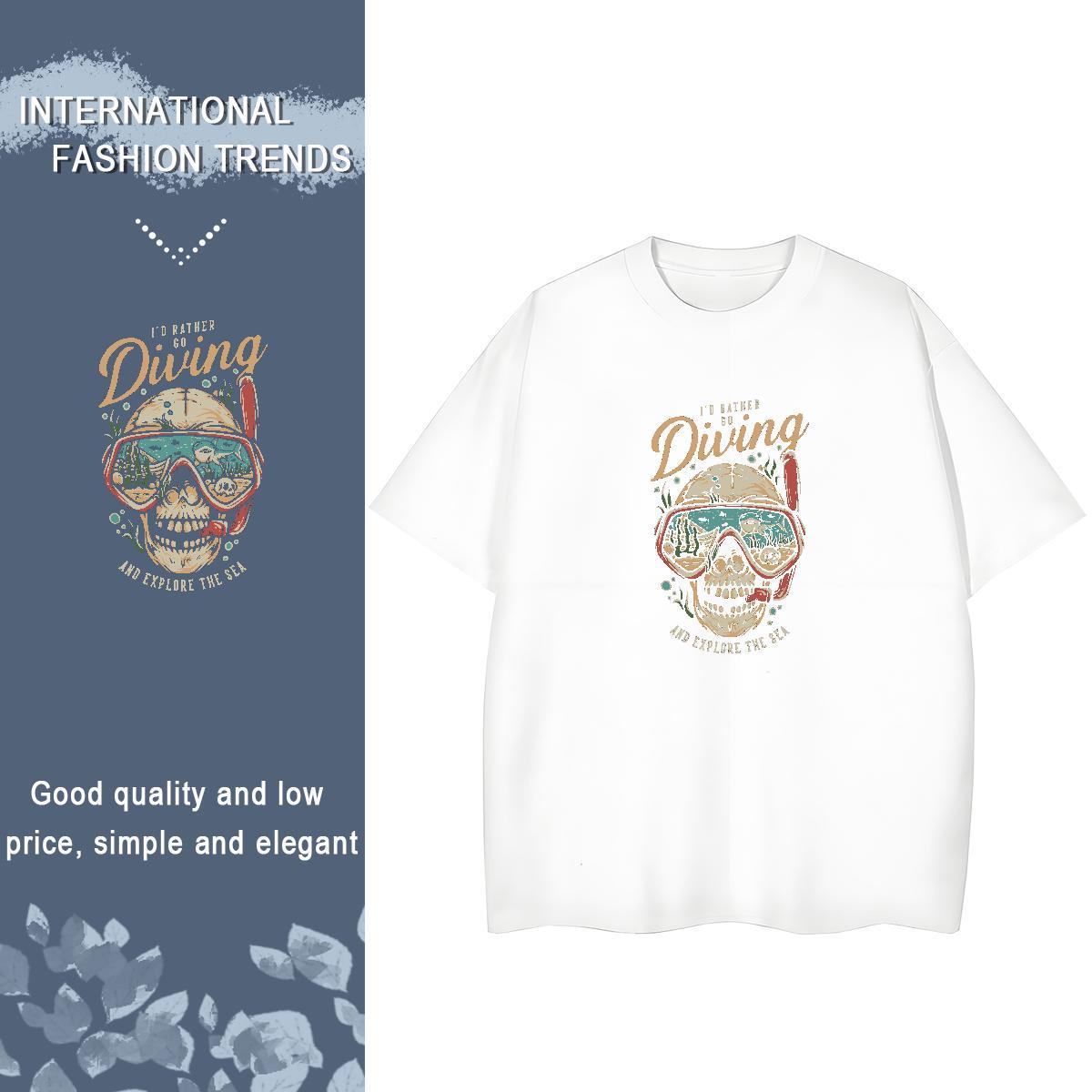 Custom Women T Shirts 230g 100% Cotton Breathable Short Sleeve Sport skull Womens Tshirts Wholesale Plus Size Custom Clothes