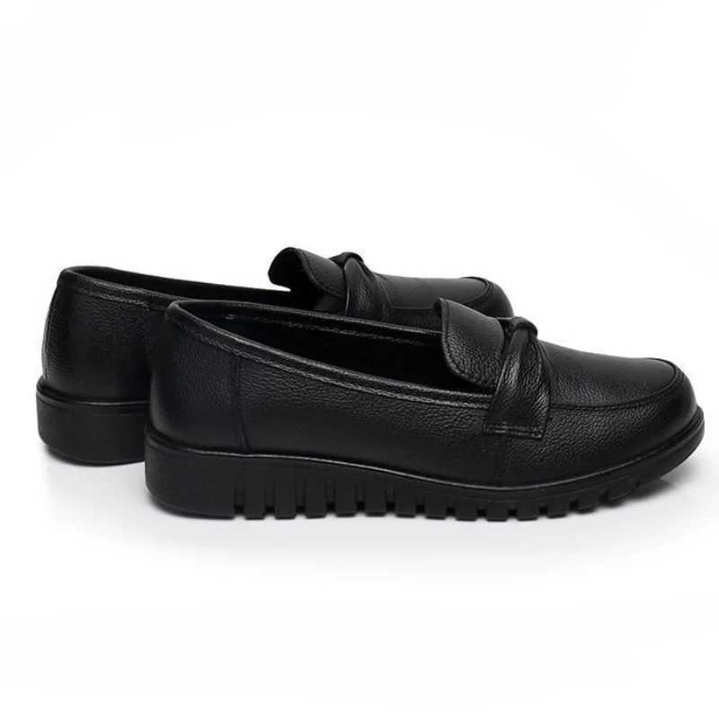 Womens low top round insole waterproof Moccasin solid color casual flat shoes Y241011
