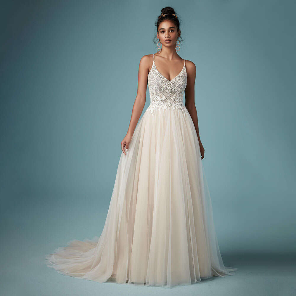 Sexy A e Bridal Gowns 2024 V-neck Sleeceless Wedding Dress Hammock Backless Custom Made High Quality Princess Bride Dresses