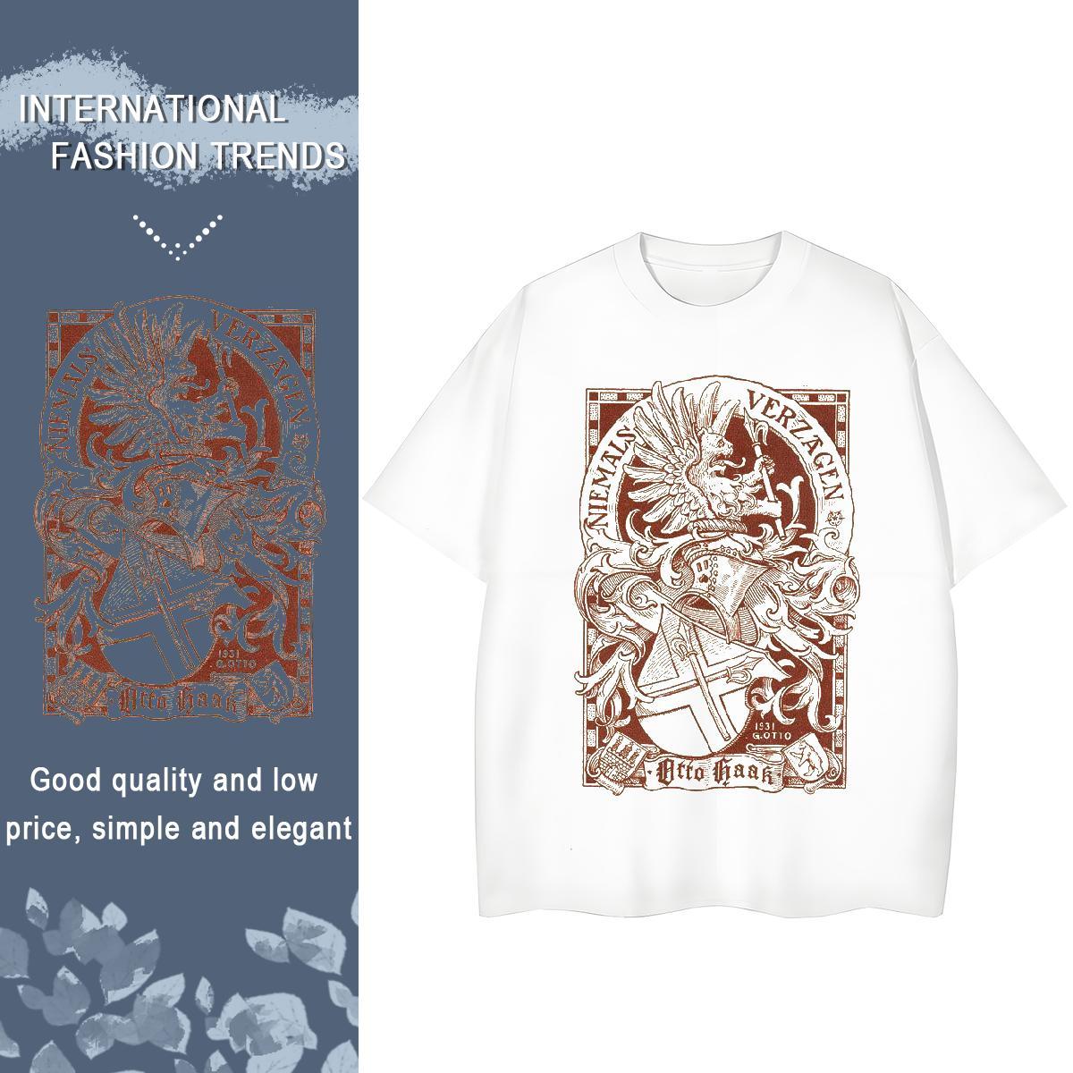 2024 DIY Woman T Shirts 100% Cotton 230g Breathable Short Sleeve Daily Outfit Religion Unisex Tshirts Loose Cartoon Floral Printing Top Shirts