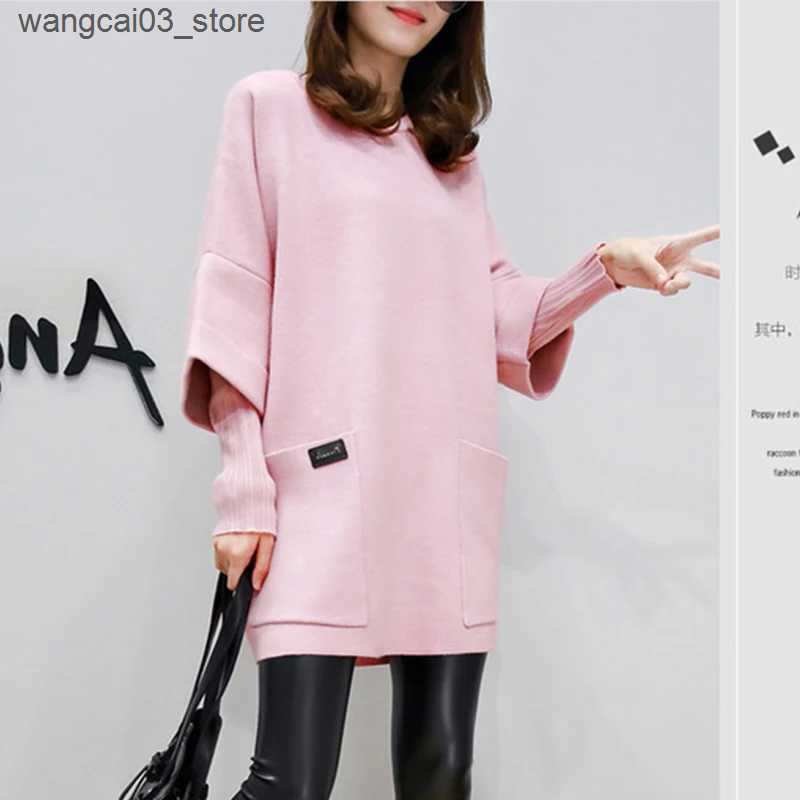 Maternity Dresses New Maternity Knit Dress Autumn Winter Bow Long Sleeve Patchwork Pregnant Women Dress Round Neck Sweet Ruffles Pregnancy Clothes L24