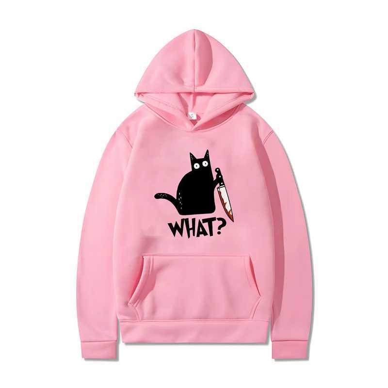 2024 Fun Print Killer Cat Cute Hoodie Men Women Fashion New Style Cotton Long Sleeve Hooded Clothing Oversized XS-3XL Hoodies LX241011