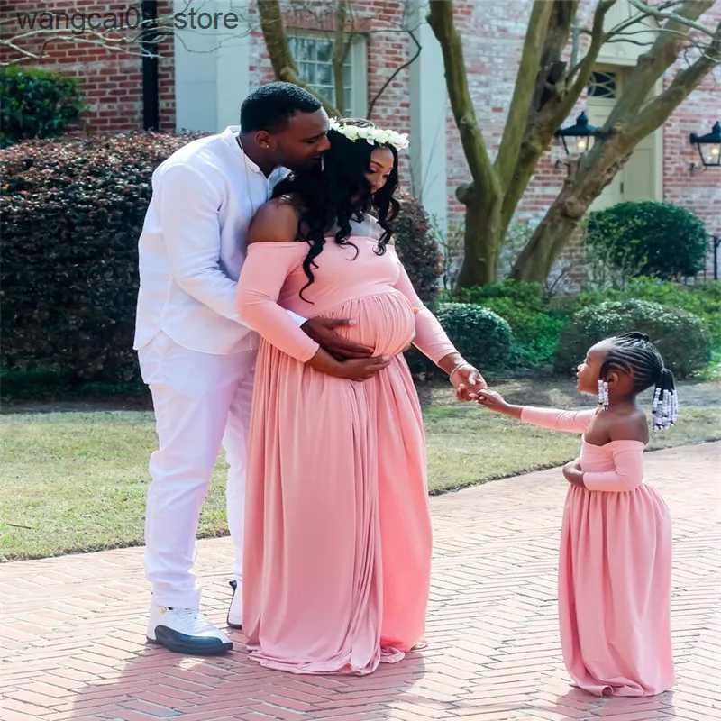 Maternity Dresses Off Shoulder Maternity Long Dress Photography Props Baby Shower Chiffon Tulle Pregnancy Women Dress Maxi Gown for Photo Shoot L24091