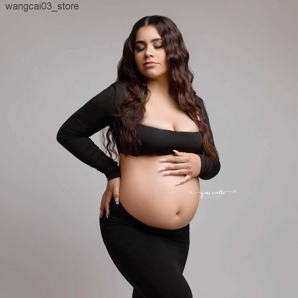 Maternity Dresses Maternity Dress For Photoshoot Stretch bodice dress Photography Studio Accessories Clothing Pregnant Women Exposed Belly Skirt L2409