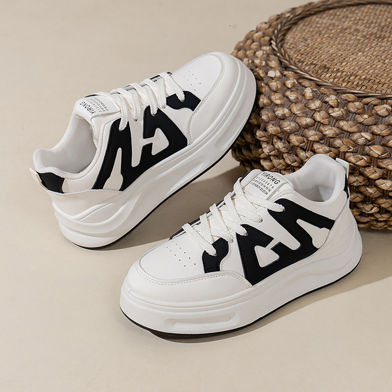 Women's shoes 2024 new spring and autumn white shoes versatile student sports and leisure board shoes design sense niche color blocking trendy sh