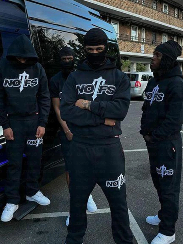 DEEPTOWN Y2K Tracksuit Womens American Streetwear Hip Hop Super Dalian HoodieWide Leg Trouser 2piece Autumn Sportswear Set 241008