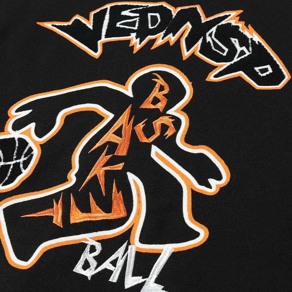 Fashionable casual baseball collar jacket with embroidered button n for basketball players in spring and autumn 241010